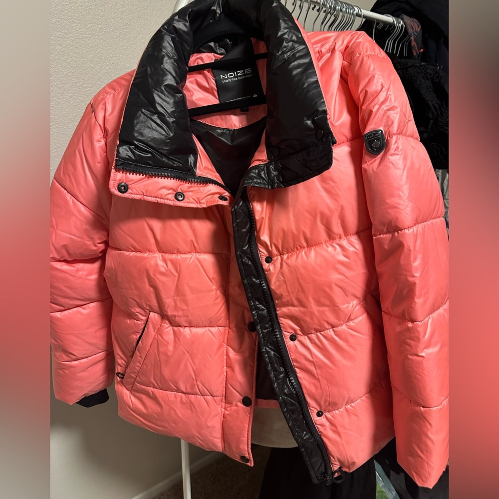 Noize Canada Bianca Pink Puffer Contrast Quilted … - image 1
